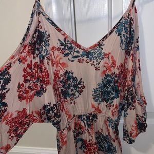 Audrey 3+1 cold shoulder floral romper